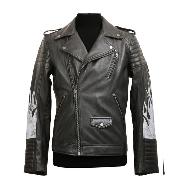 Slim Fit Biker Jacket - 100% Veg Tanned Lamb Leather